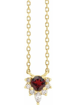 14K Yellow Gold Natural Citrine & .08 CTW Natural Diamond 18