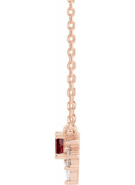 14K Yellow Gold Natural Citrine & .08 CTW Natural Diamond 18