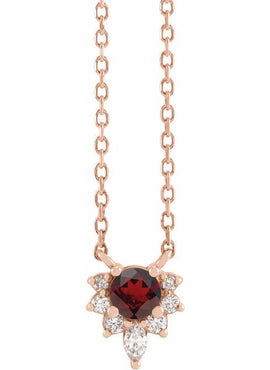 14K Yellow Gold Natural Citrine & .08 CTW Natural Diamond 18