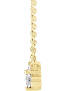 14K Yellow Gold Natural Blue Sapphire & .015 CT Natural Diamond 18