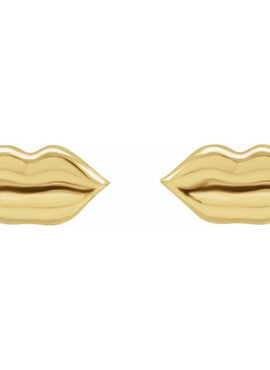 14K Yellow Gold Lip Single Earring