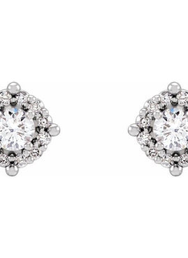 14K Yellow Gold 1/3 CTW Natural Diamond Halo-Style Earrings