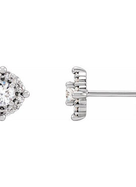 14K Yellow Gold 1/3 CTW Natural Diamond Halo-Style Earrings