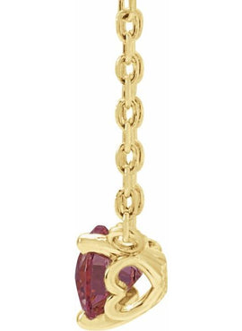 14K Rose Gold Natural Rhodolite Garnet Solitaire 18