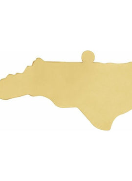 14K Yellow Gold 12 Gauge North Carolina Stamping with External Undrilled Eyelet