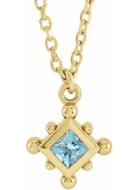 14K Rose Gold Natural Emerald Bezel-Set Beaded 16-18