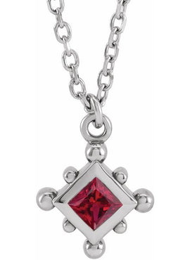 14K Rose Gold Natural Emerald Bezel-Set Beaded 16-18