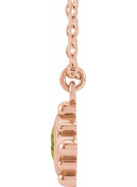 14K Rose Gold Natural Emerald Bezel-Set Beaded 16-18