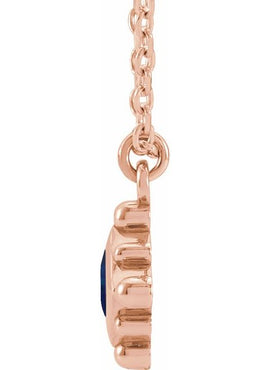 14K Rose Gold Natural Emerald Bezel-Set Beaded 16-18