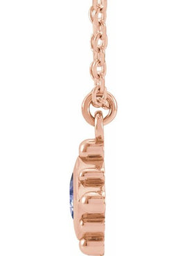 14K Rose Gold Natural Emerald Bezel-Set Beaded 16-18