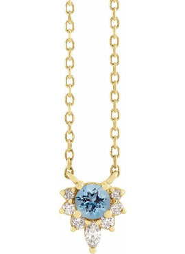 14K Yellow Gold Natural Citrine & .08 CTW Natural Diamond 18