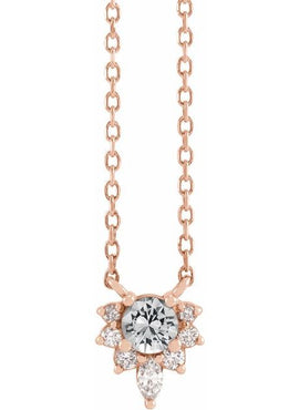 14K Yellow Gold Natural Citrine & .08 CTW Natural Diamond 18