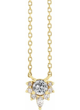 14K Yellow Gold Natural Citrine & .08 CTW Natural Diamond 18