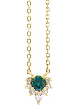 14K Yellow Gold Natural Citrine & .08 CTW Natural Diamond 18