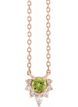14K Yellow Gold Natural Citrine & .08 CTW Natural Diamond 18