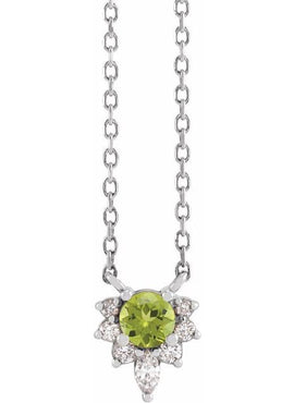 14K Yellow Gold Natural Citrine & .08 CTW Natural Diamond 18