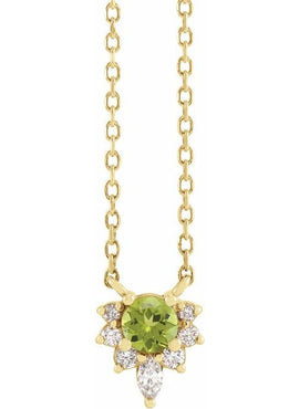 14K Yellow Gold Natural Citrine & .08 CTW Natural Diamond 18