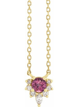 14K Yellow Gold Natural Citrine & .08 CTW Natural Diamond 18