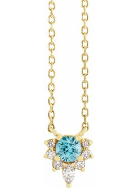 14K Yellow Gold Natural Citrine & .08 CTW Natural Diamond 18