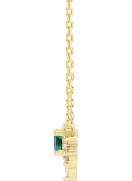 14K Yellow Gold Natural Citrine & .08 CTW Natural Diamond 18