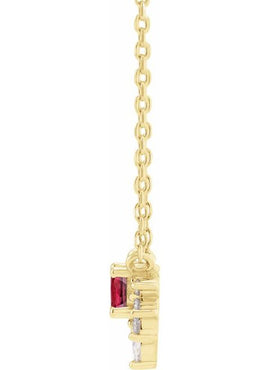 14K Yellow Gold Natural Citrine & .08 CTW Natural Diamond 18