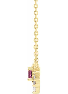 14K Yellow Gold Natural Citrine & .08 CTW Natural Diamond 18