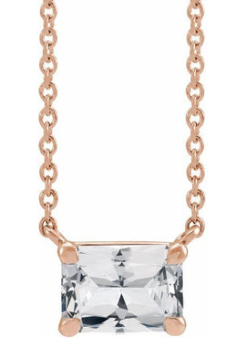 14K White Gold Natural Aquamarine 18
