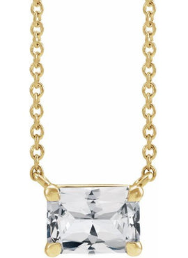 14K White Gold Natural Aquamarine 18