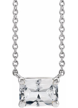 14K White Gold Natural Aquamarine 18