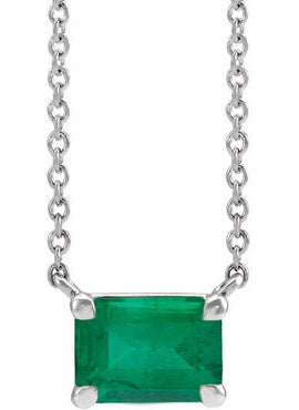 14K White Gold Natural Aquamarine 18
