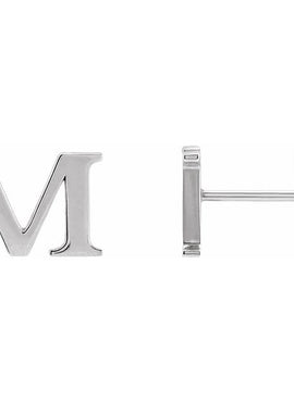 14K Yellow Gold Single Roman Numeral L Earring