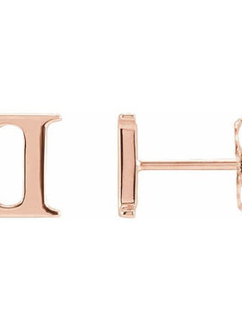 14K Yellow Gold Single Roman Numeral L Earring