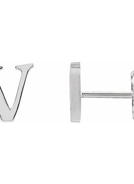 14K Yellow Gold Single Roman Numeral L Earring