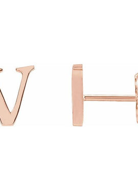 14K Yellow Gold Single Roman Numeral L Earring