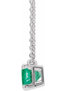 14K White Gold Natural Aquamarine 18