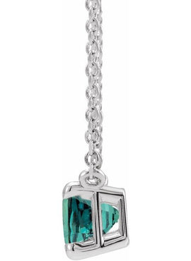 14K White Gold Natural Aquamarine 18