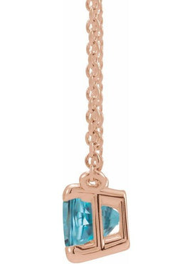 14K White Gold Natural Aquamarine 18