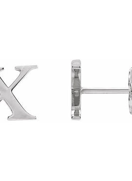 14K Yellow Gold Single Roman Numeral L Earring