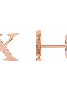 14K Yellow Gold Single Roman Numeral L Earring