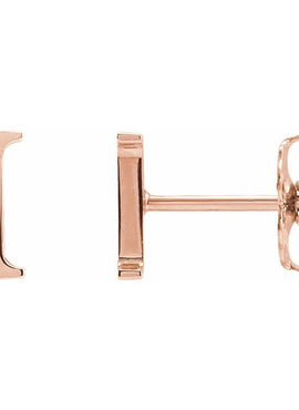 14K Yellow Gold Single Roman Numeral L Earring