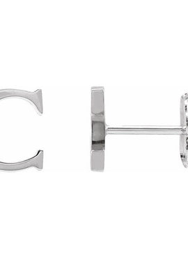 14K Yellow Gold Single Roman Numeral L Earring
