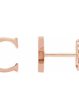 14K Yellow Gold Single Roman Numeral L Earring
