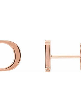 14K Yellow Gold Single Roman Numeral L Earring
