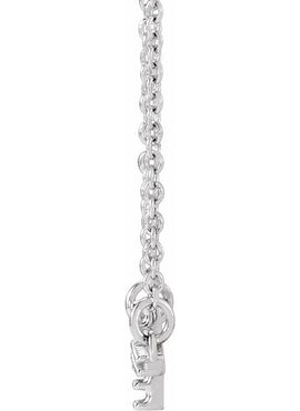 14K White Gold .07 CTW Natural Diamond Sideways Cross 16-18