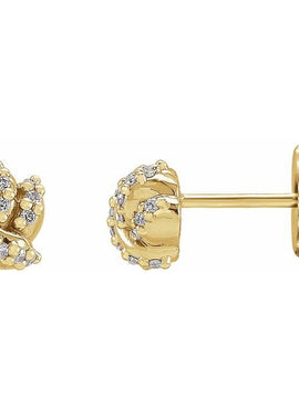 14K White Gold .07 CTW Natural Diamond Knot Earrings