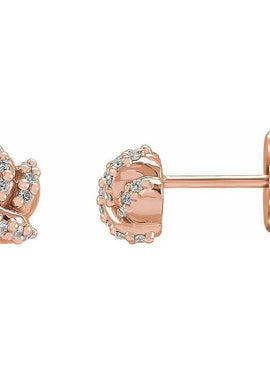 14K White Gold .07 CTW Natural Diamond Knot Earrings