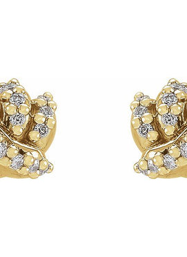 14K White Gold .07 CTW Natural Diamond Knot Earrings