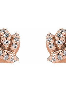 14K White Gold .07 CTW Natural Diamond Knot Earrings