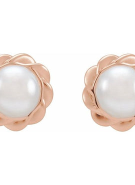 Sterling Silver Cultured White Freshwater Pearl Rope Earrings