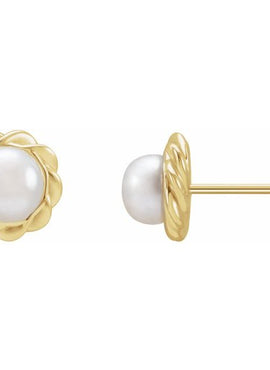 Sterling Silver Cultured White Freshwater Pearl Rope Earrings